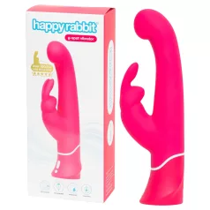   Happyrabbit - vibrador ponto G com estimulador clitóris à prova d'água rosa