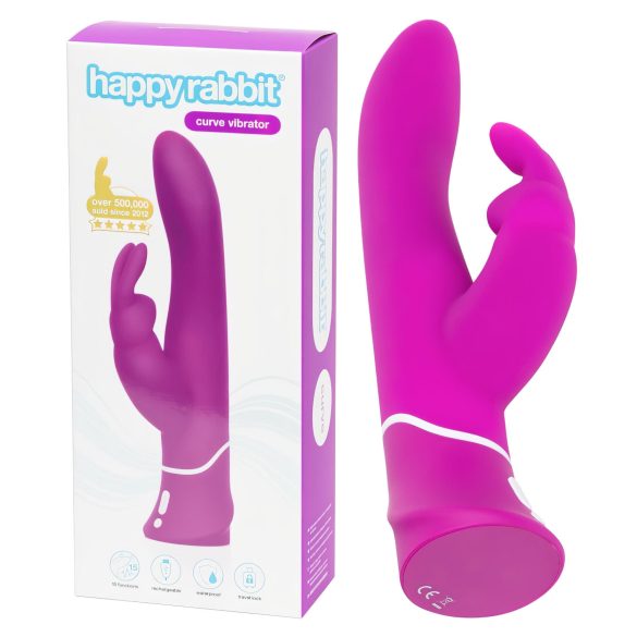 Happyrabbit Curve - Vibrador Impermeável com Estimulador de Clitóris (Roxo)