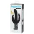 Happyrabbit - vibrador triplo recarregável clitóris e anal - silicone preto