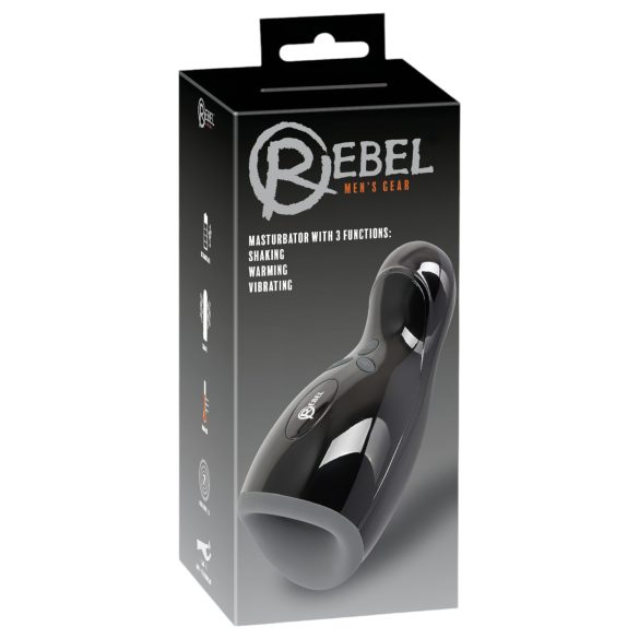 Rebel - Masturbador aquecido, vibrante e pulsante (preto)
