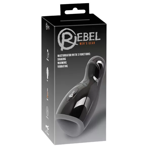 Rebel - Masturbador aquecido, vibrante e pulsante (preto)
