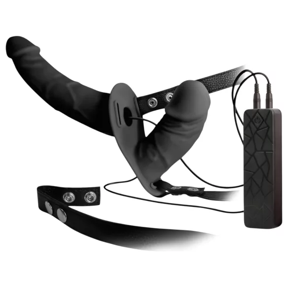 Double Thruster - vibrador duplo com cinta - preto