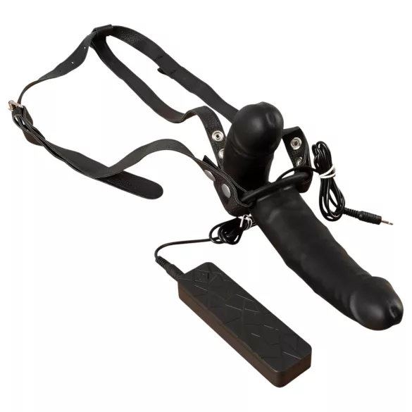 Double Thruster - vibrador duplo com cinta - preto
