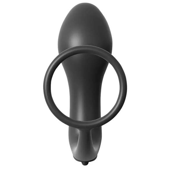 Analfantasy - vibrador anal de dedo com anel peniano - silicone preto