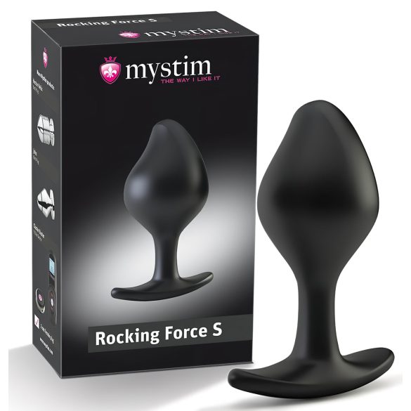 mystim Rocking Force S - plug anal elétrico - pequeno (preto)