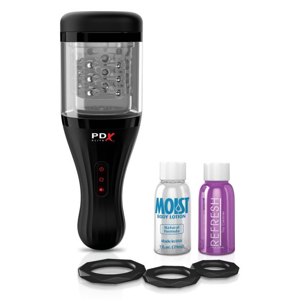 PDX Elite Rotobator - vagina artificial (transparente-preto)