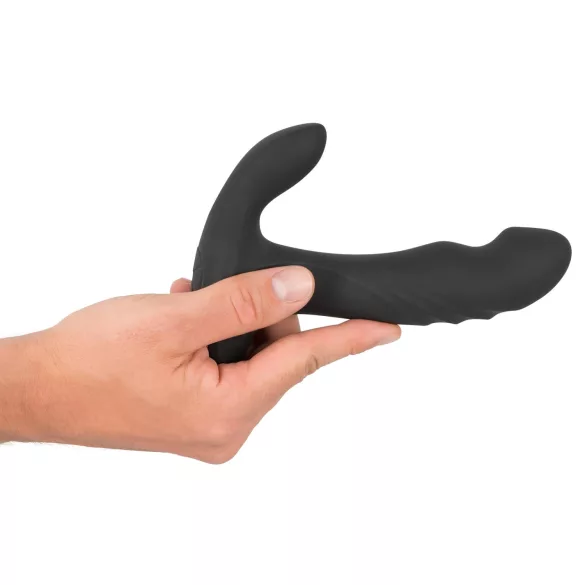 Rebel - vibrador massageador de próstata com esferas rotativas - silicone preto
