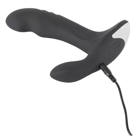 Rebel - vibrador massageador de próstata com esferas rotativas - silicone preto