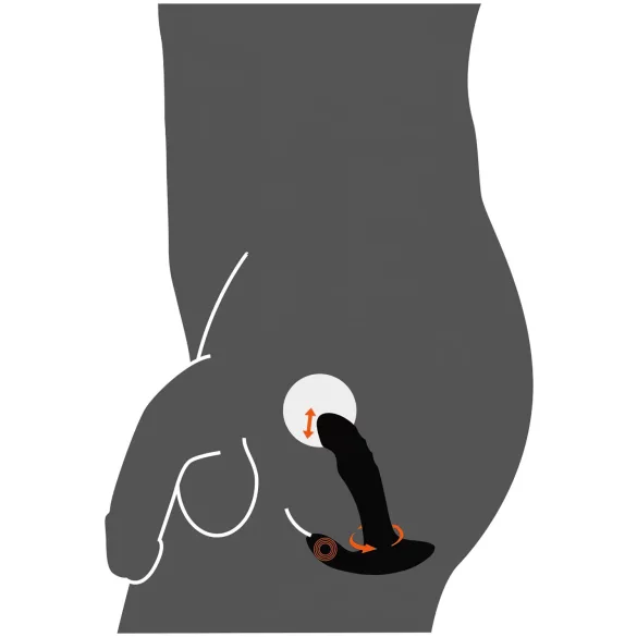 Rebel - vibrador massageador de próstata com esferas rotativas - silicone preto