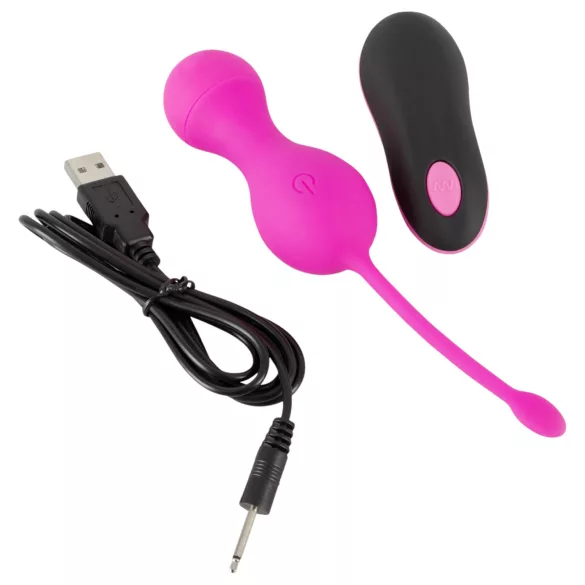 SMILE Love Balls - ovo vibratório recarregável com controle remoto - rosa