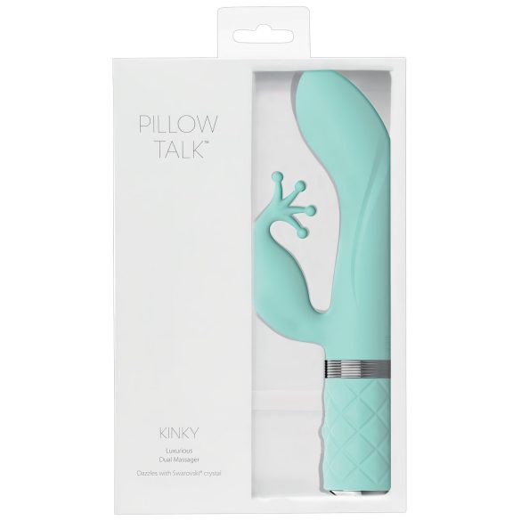 Pillow Talk Kinky - Vibrador recarregável com 2 motores para ponto G (turquesa)