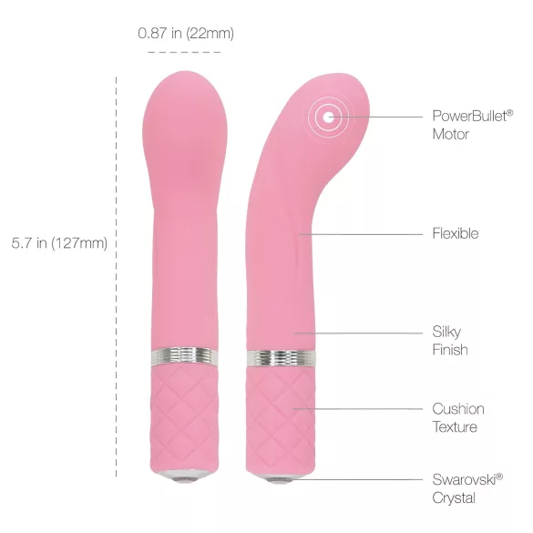 Pillow Talk Racy - vibrador de ponto G estreito recarregável (rosa)