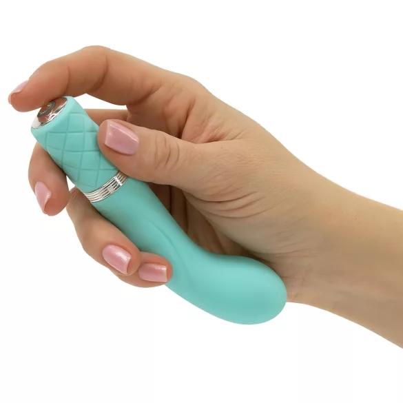 Pillow Talk Racy - vibrador ponto G recarregável fino - silicone azul turquesa