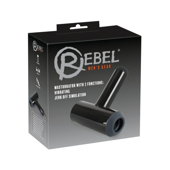 Rebel - Masturbador vibrante com recarga e movimento (preto)