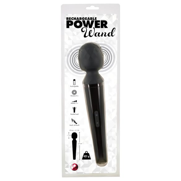 Varinha Power You2Toys - Massageador Vibrante Recarregável (Preto)