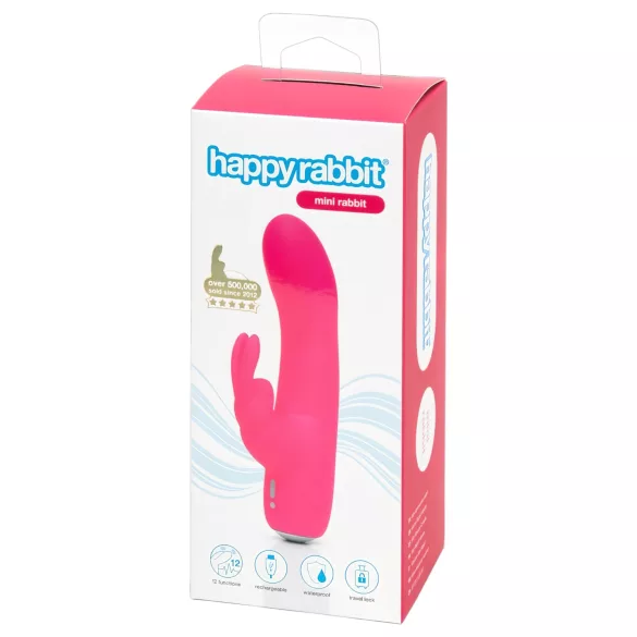 Happyrabbit - vibrador rabbit pequeno recarregável - silicone rosa