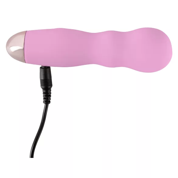 Cuties Mini Rose - vibrador recarregável ondulado - silicone rosa