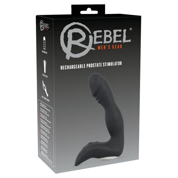 Rebel - Vibrador Prostático Recarregável com Estímulo Peniano (Preto)