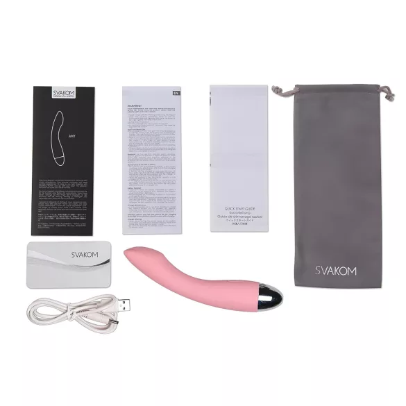 Svakom Amy - vibrador ponto G recarregável - silicone rosa