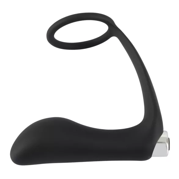 Black Velvets - vibrador anal com anel peniano - silicone preto