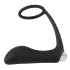 Black Velvets - vibrador anal com anel peniano - silicone preto