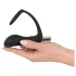 Black Velvets - vibrador anal com anel peniano - silicone preto