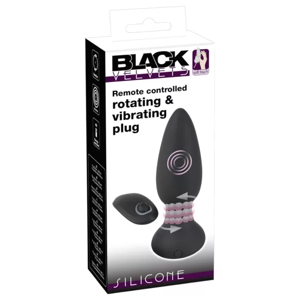 Black Velvets - vibrador anal rotativo com esferas - silicone preto