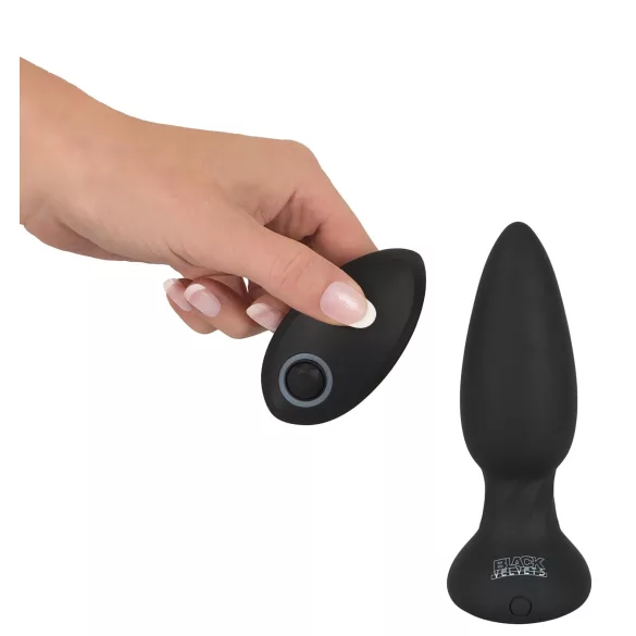 Black Velvets - vibrador anal rotativo com esferas - silicone preto