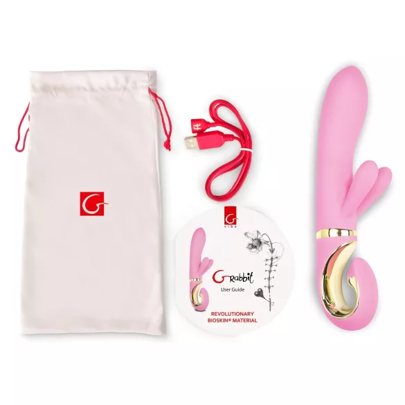 G-Vibe GRabbit - vibrador ponto G recarregável 3 motores silicone rosa