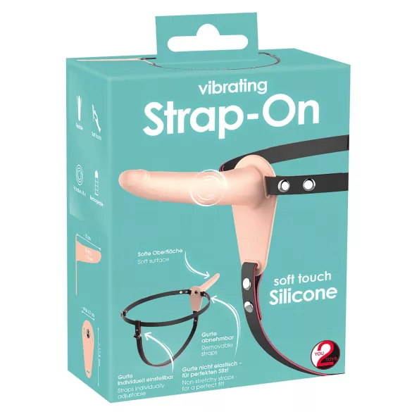 You2Toys - Strap-on vibrador recarregável - pele