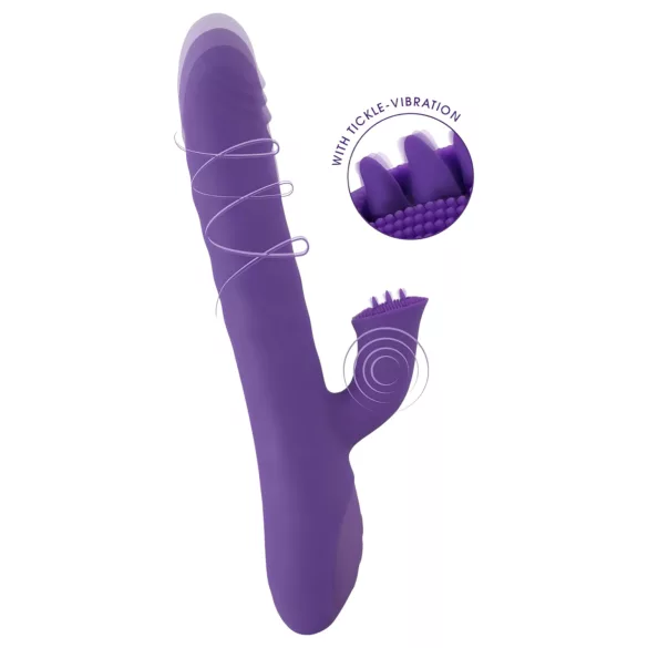 Smile Pearl - vibrador com pérolas e movimento de empurrar - silicone roxo