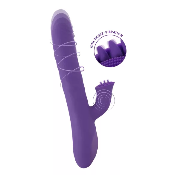 Smile Pearl - vibrador com pérolas e movimento de empurrar - silicone roxo