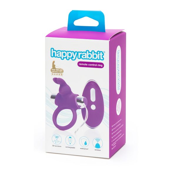 Happyrabbit - Anel Peniano Recarregável com Rádio (Roxo-Prata)