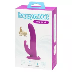 Happyrabbit - vibrador strap-on coelho - roxo