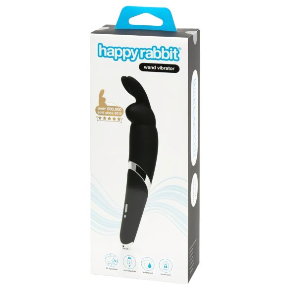 Varinha Happyrabbit - Vibrador Massageador Recargável (Preto)