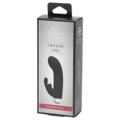   Fifty Shades of Grey - vibrador rabbit com estimulador clitóris - silicone preto