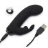 Greedy Girl Cinza - Vibrador com Estimulador de Clitóris (Preto)