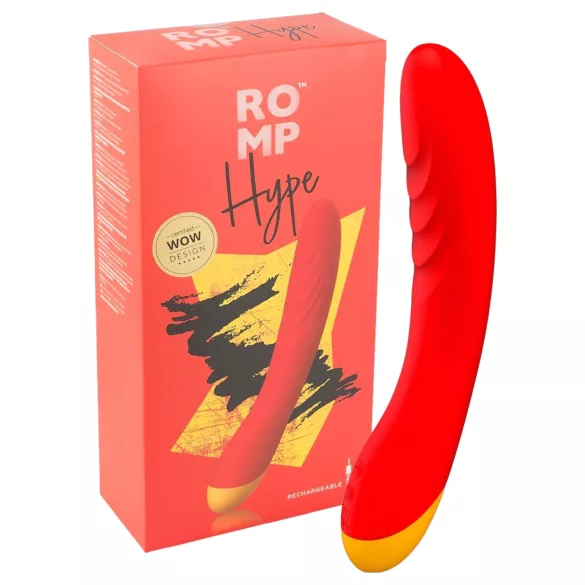 ROMP Hype - vibrador ponto G à prova d'água - silicone laranja
