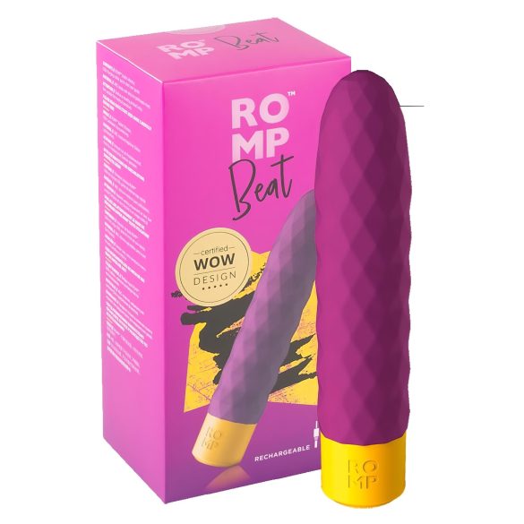 ROMP Beat - Bastão vibrador roxo, recarregável e à prova d'água
