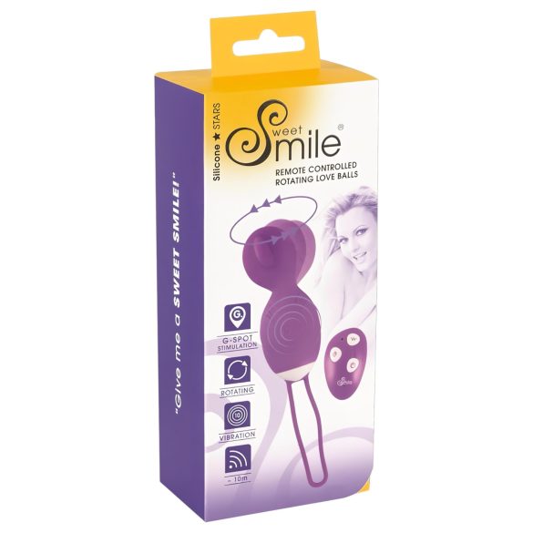 Bola do Amor SMILE - ovo vibratório rotativo (roxo)