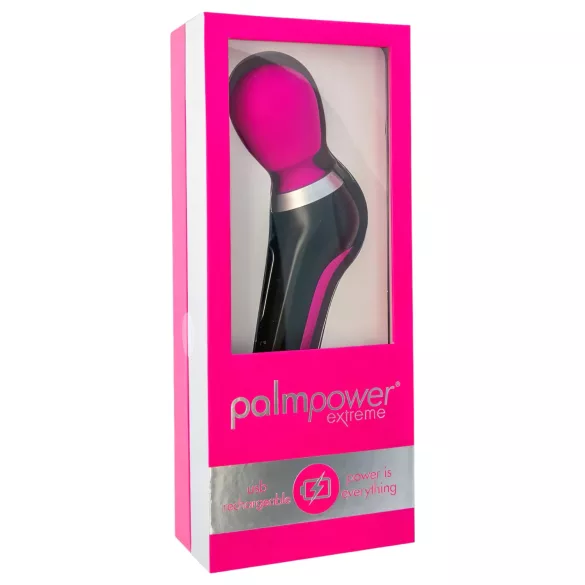 PalmPower Extreme Wand - vibrador varinha recarregável - silicone rosa/preto
