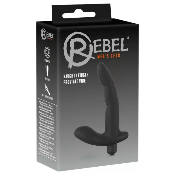 Rebel Naughty Finger - vibrador próstata - silicone preto