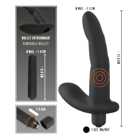 Rebel Naughty Finger - vibrador próstata - silicone preto
