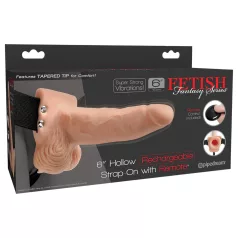   Pipedream - Fetish Strap-On 6 - cinto com vibrador oco ajustável (cor natural)