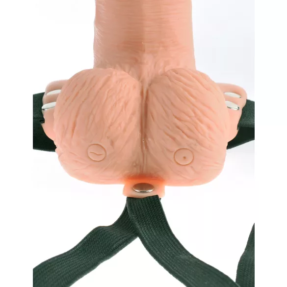 Fetish Strap-On 6 - cintaralho oco com vibração - vibrador realista cor natural