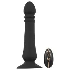   Black Velvets - vibrador anal com pulsação recarregável - silicone preto