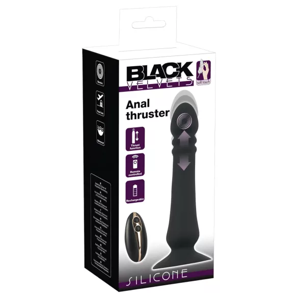 Black Velvets - vibrador anal recarregável com movimento de impulso (preto)