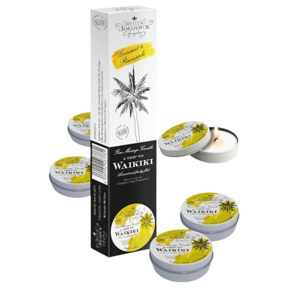 Vela Massagem Petits Joujoux Waikiki - coco e abacaxi (5x43ml)