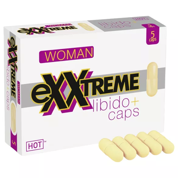 Hot exxtreme - suplemento libido cápsulas para mulheres - 5 unidades
