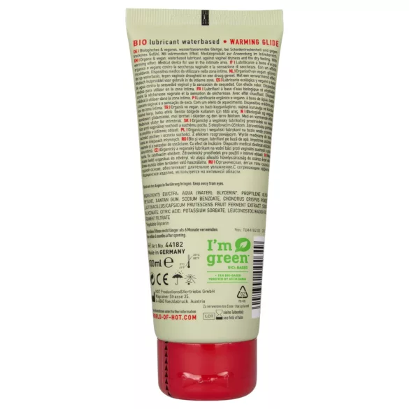 HOT BIO - gel lubrificante vegano com efeito de aquecimento - 100ml
